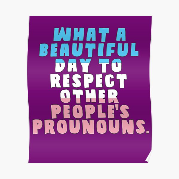 What A Beautiful Day to Respect Pronouns Poster