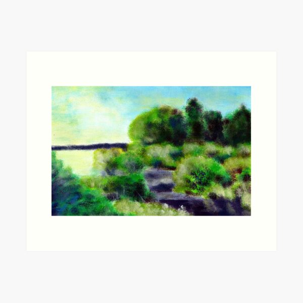At the pond Art Print