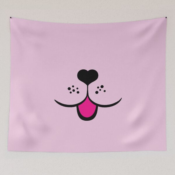 Item preview, cute dog with heart dog nose pink - dog gift designed and sold by MadandMean.