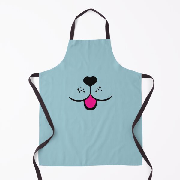 Item preview, cute dog face mask with heart dog nose tongue pink light blue - animal face designed and sold by MadandMean.