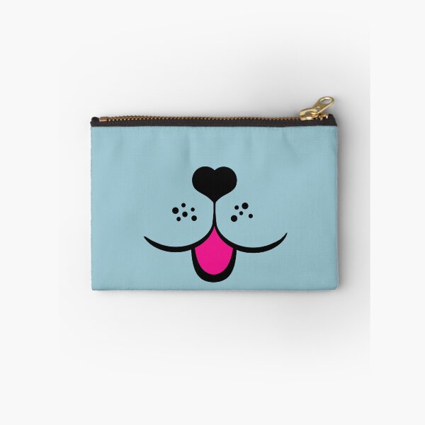 Item preview, cute dog face mask with heart dog nose tongue pink light blue - animal face designed and sold by MadandMean.