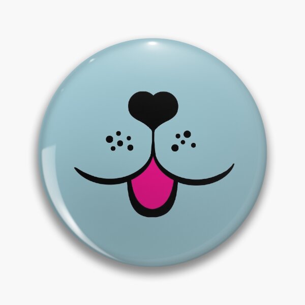Item preview, cute dog face mask with heart dog nose tongue pink light blue - animal face designed and sold by MadandMean.