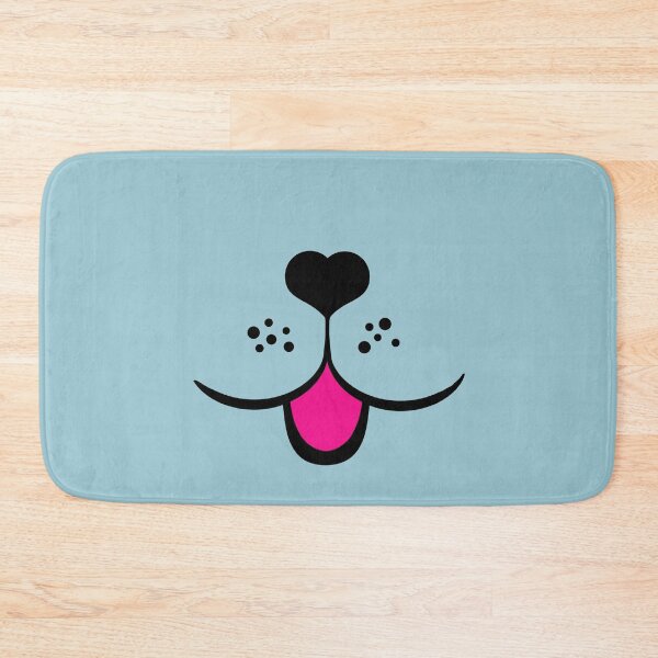 Item preview, cute dog face mask with heart dog nose tongue pink light blue - animal face designed and sold by MadandMean.