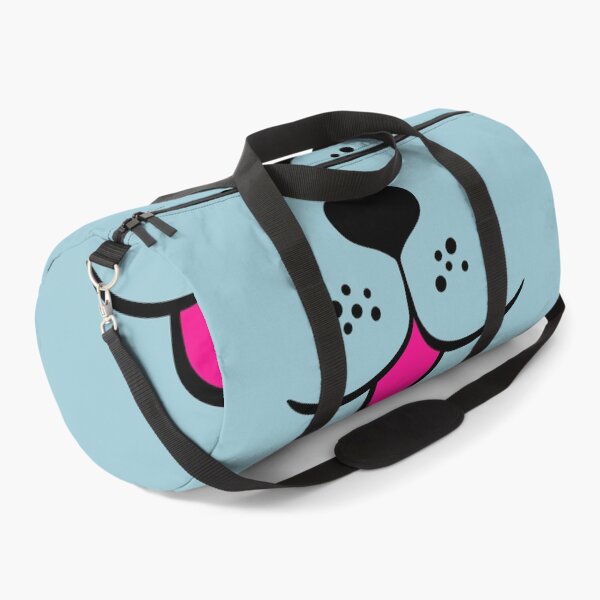 Item preview, cute dog face mask with heart dog nose tongue pink light blue - animal face designed and sold by MadandMean.