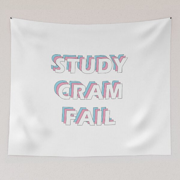 Item preview, Study cram fail college funny quote designed and sold by Prerana Jain.