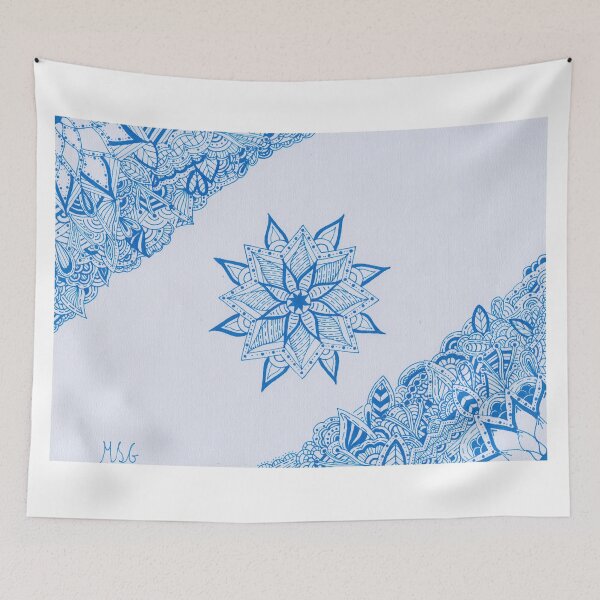 Item preview, Ocean Blue Border Mandala designed and sold by MarisaGoncalves.