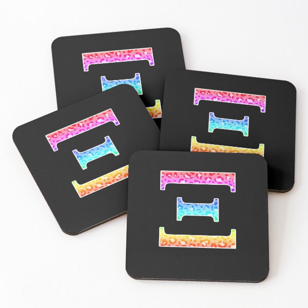 Artikelvorschau, Der Buchstabe Xi - Monogramm im Regenbogen-Leoparden-Druck entworfen und verkauft von Bumblefuzzies.