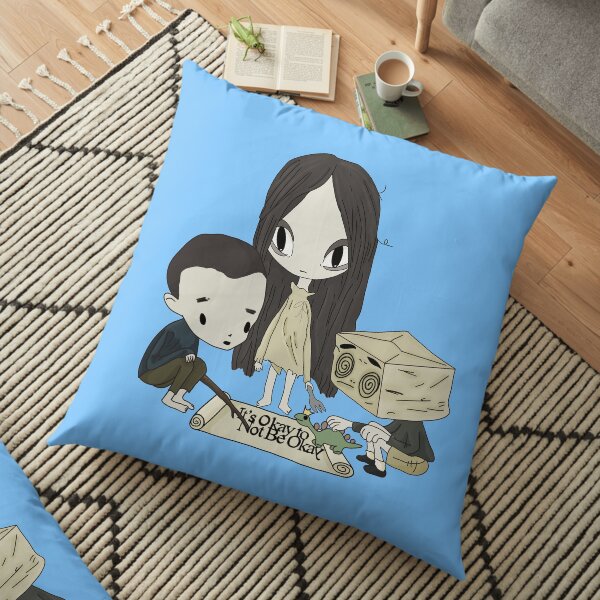 It’s okay to not be okay cartoon animation dolls kdrama story book fairytale Floor Pillow