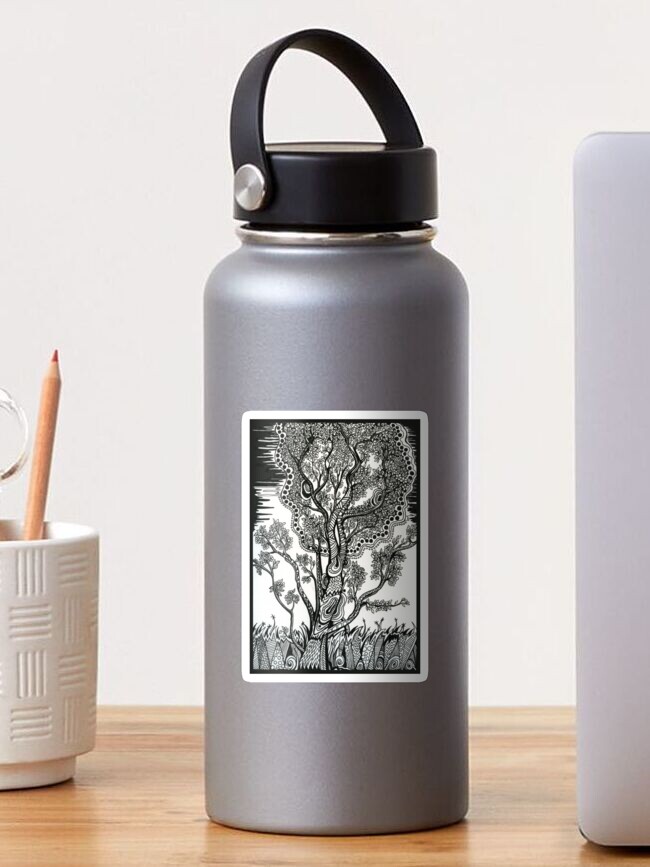 Thumbnail 1 of 3, Sticker, Windblown Tree designed and sold by Danielle Scott.