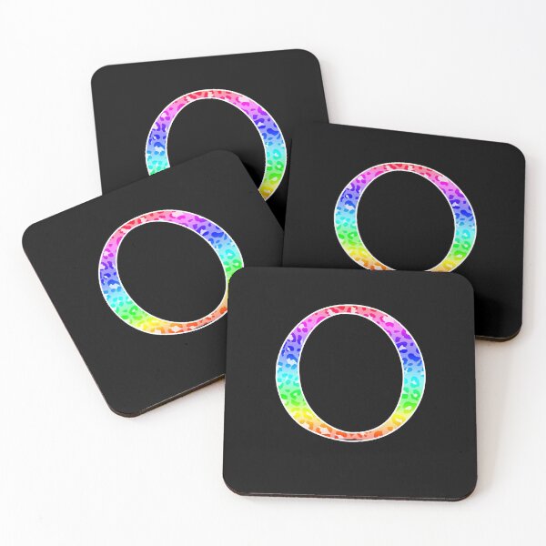 Item preview, The Letter Omicron - Monogram in Rainbow Leopard Print designed and sold by Bumblefuzzies.