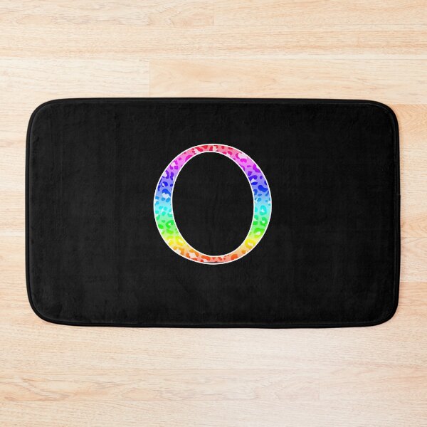 Item preview, The Letter Omicron - Monogram in Rainbow Leopard Print designed and sold by Bumblefuzzies.