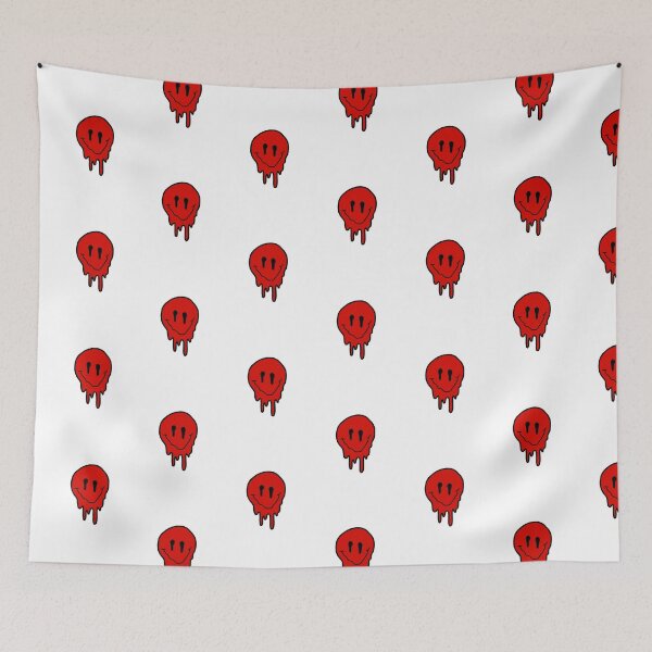 Item preview, red drippy smiley face  designed and sold by zarapatel.