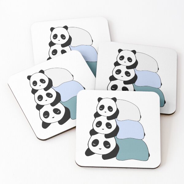 Item preview, Sleepy Panda Stack (Blue, White Background) designed and sold by elrathia.