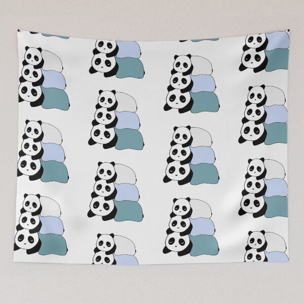 Item preview, Sleepy Panda Stack (Blue, White Background) designed and sold by elrathia.