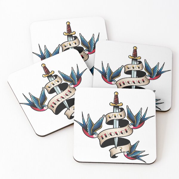 Item preview, Why Though Old School Sparrow Ribbon Tattoo designed and sold by supermara.