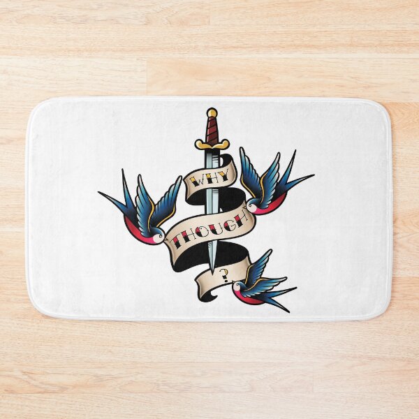 Item preview, Why Though Old School Sparrow Ribbon Tattoo designed and sold by supermara.