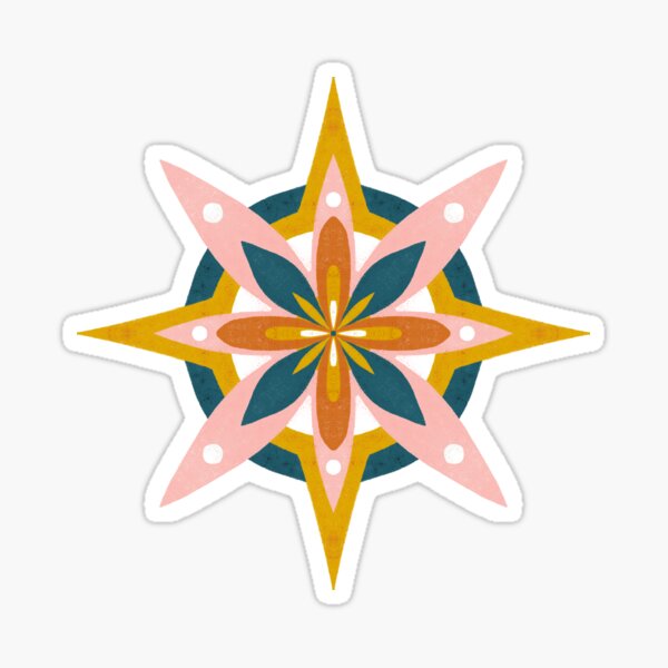 Compass Mandala Pattern Sticker