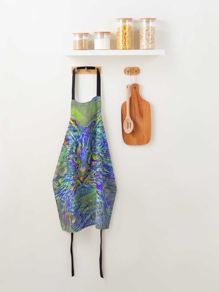 Alternate view of Artificial neural style Post-Impressionism cat Apron