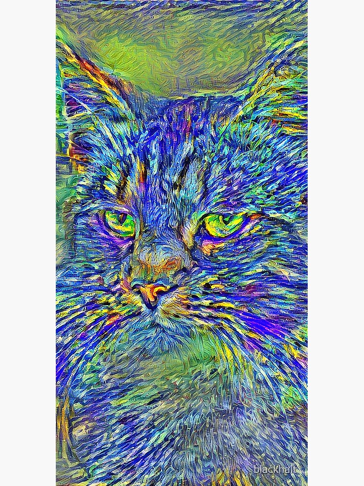 Artificial neural style Post-Impressionism cat by blackhalt
