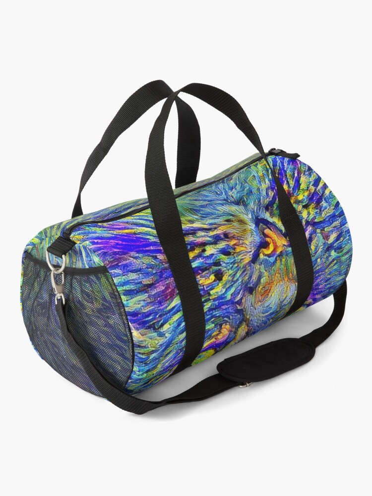Alternate view of Artificial neural style Post-Impressionism cat Duffle Bag