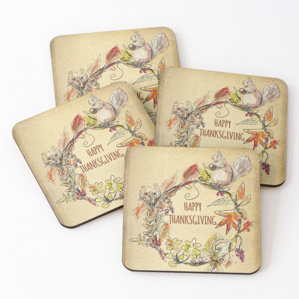 Item preview, Happy Thanksgiving Woodland Wreath-Vintage-Effect  designed and sold by Clare Walker.