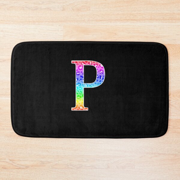 Item preview, The Letter Rho - Monogram in Rainbow Leopard Print designed and sold by Bumblefuzzies.