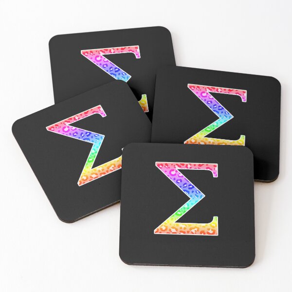 Item preview, The Letter Sigma - Monogram in Rainbow Leopard Print designed and sold by Bumblefuzzies.
