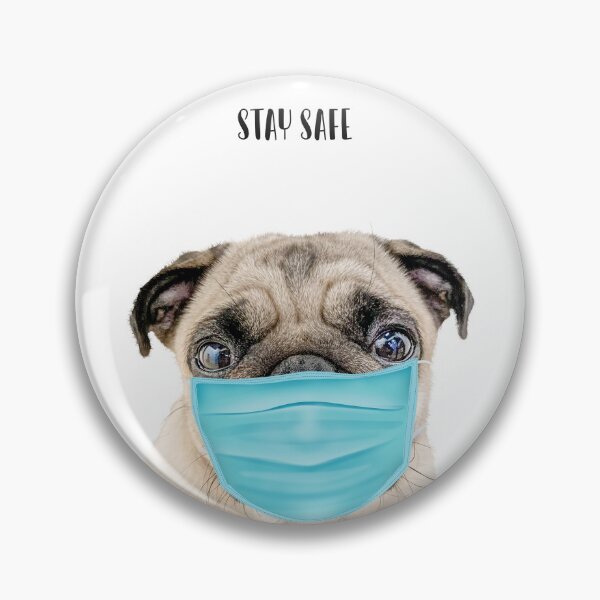 Item preview, Lindo perro Pug con máscara, mantente seguro designed and sold by MOKA META.