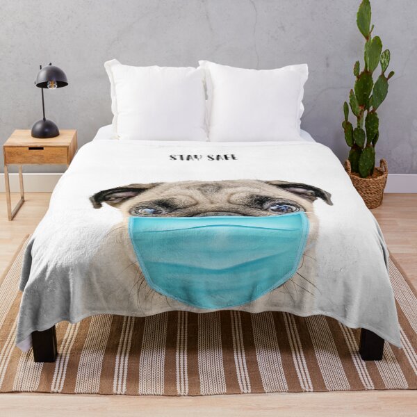 Item preview, Cute Pug Dog With Mask, Stay Safe designed and sold by MOKA META.