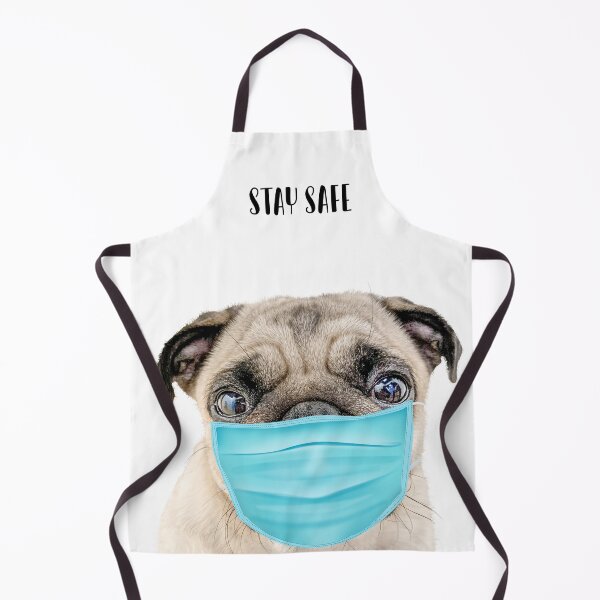 Item preview, Cute Pug Dog With Mask, Stay Safe designed and sold by MOKA META.