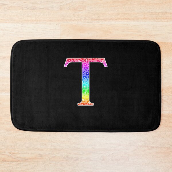Item preview, The Letter Tau - Monogram in Rainbow Leopard Print designed and sold by Bumblefuzzies.