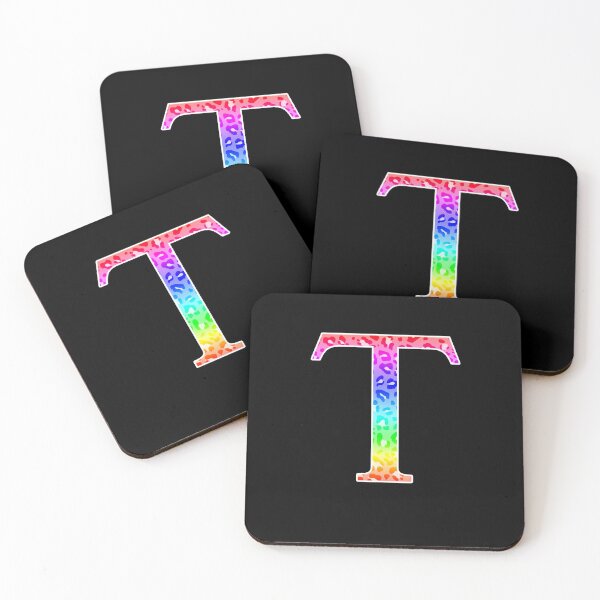 Item preview, The Letter Tau - Monogram in Rainbow Leopard Print designed and sold by Bumblefuzzies.