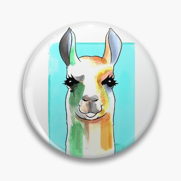 Artikelvorschau, Lama Aquarell Kunst entworfen und verkauft von Kittyworks.