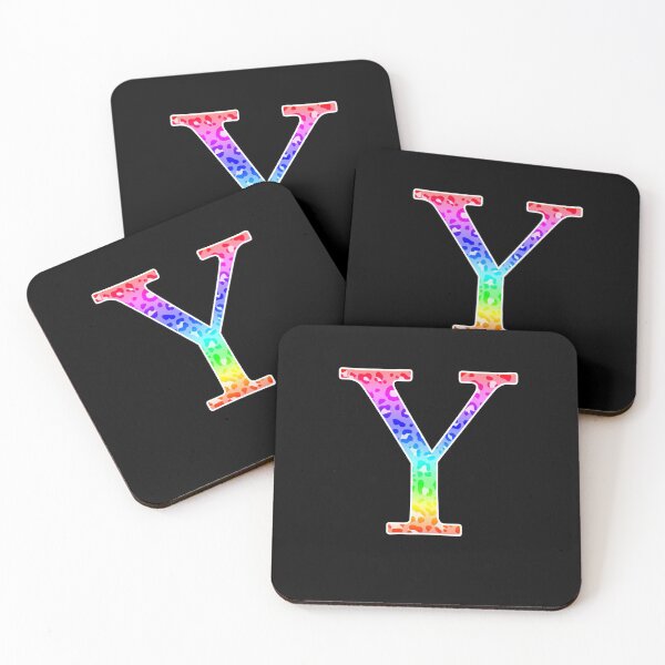 Item preview, The Letter Upsilon - Monogram in Rainbow Leopard Print designed and sold by Bumblefuzzies.