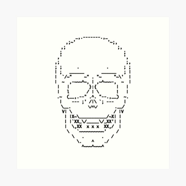 ascii-ascii-skull-skeleton-design-sticker-art-print-for-sale-by