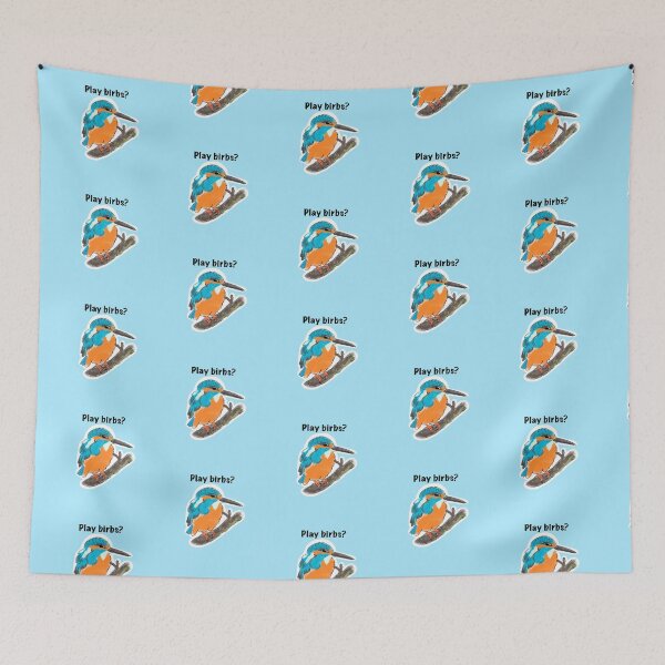 Item preview, Play birbs? Wingspan board game cute kingfisher - black text designed and sold by Artbyacat.