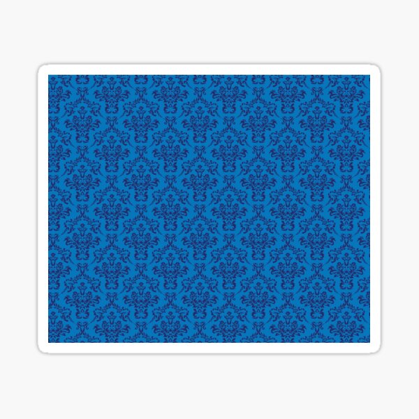 Blue Vintage Damask Pattern Sticker
