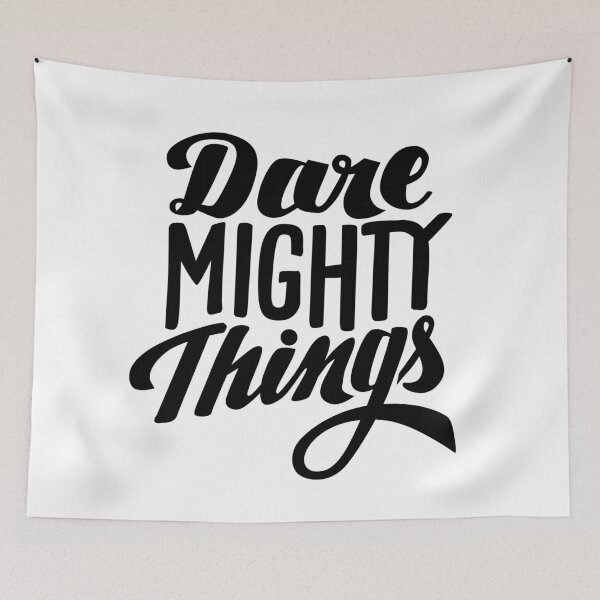 Item preview, Dare Mighty Things Lettering - Monochrome designed and sold by TheCurioTable.
