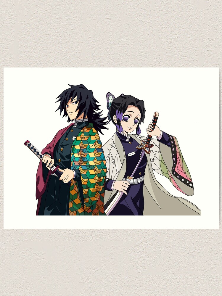 Tomioka Giyuu And Shinobu Kouchou Art Print By Taesteax Redbubble