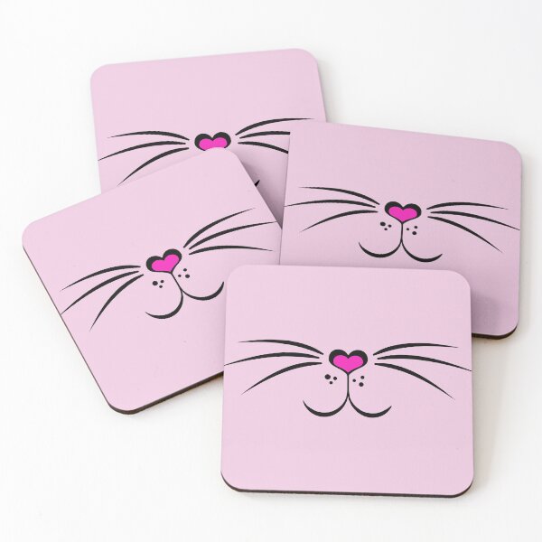 Item preview, Cats face mask cute kitty with heart kitten nose pink light pink - animal face designed and sold by MadandMean.