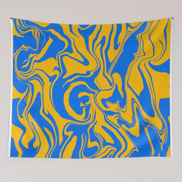 Item preview, Blue and Yellow Abstract Marble Melt designed and sold by WildNClassyFun.