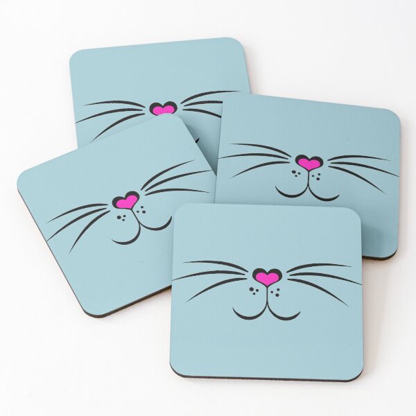 Item preview, Animal Face Cute Kitty in Light Blue - Cat Face designed and sold by MadandMean.