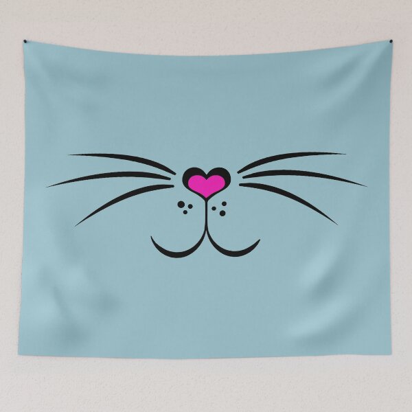 Item preview, Animal Face Cute Kitty in Light Blue - Cat Face designed and sold by MadandMean.
