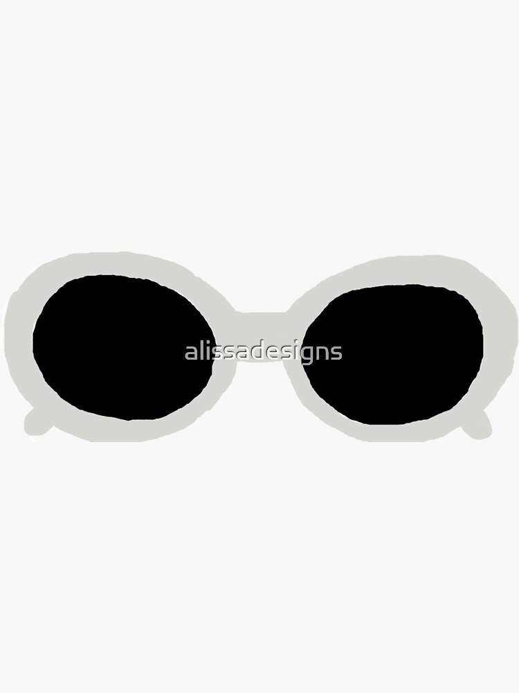 "White Clout Goggles" Sticker by alissadesigns Redbubble