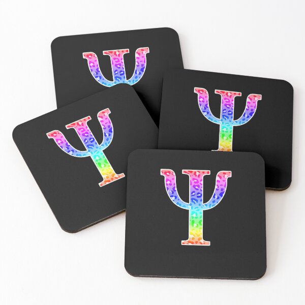Item preview, The Letter Psi - Monogram in Rainbow Leopard Print designed and sold by Bumblefuzzies.