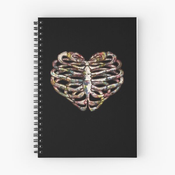 Item preview,  ribcage, rib cage, heart shape, colorfull raimbow watercolor effect designed and sold by Collagedream.