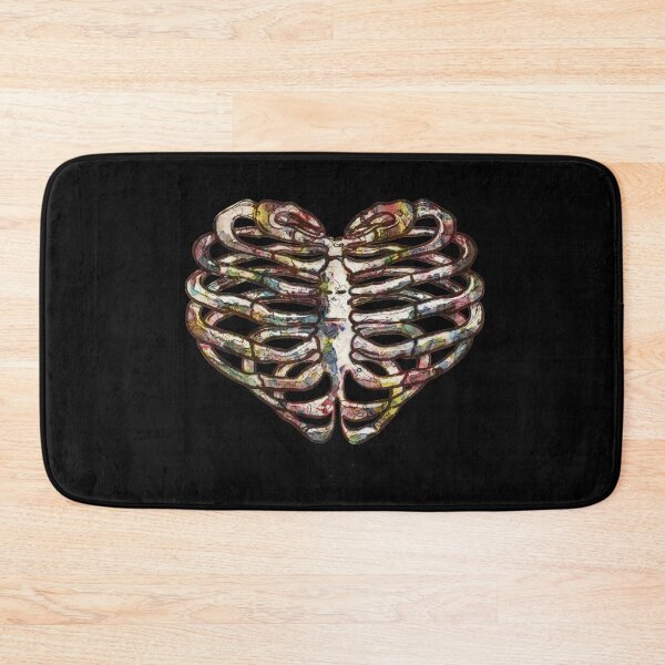 Item preview,  ribcage, rib cage, heart shape, colorfull raimbow watercolor effect designed and sold by Collagedream.
