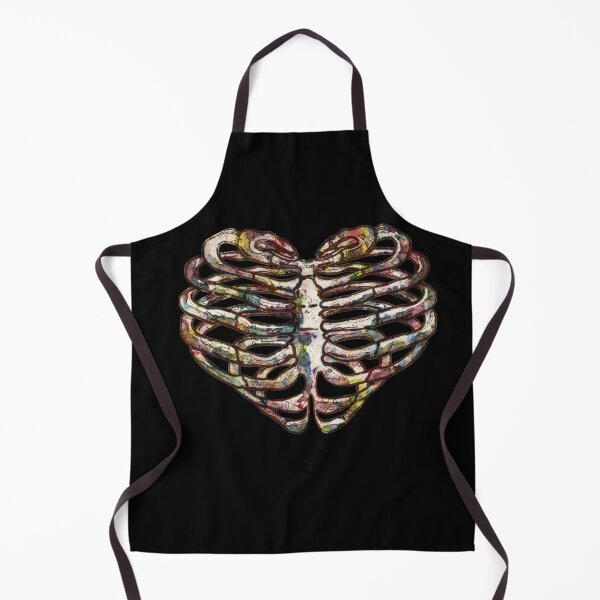 Item preview, ribcage, rib cage, heart shape, colorfull raimbow watercolor effect designed and sold by Collagedream.