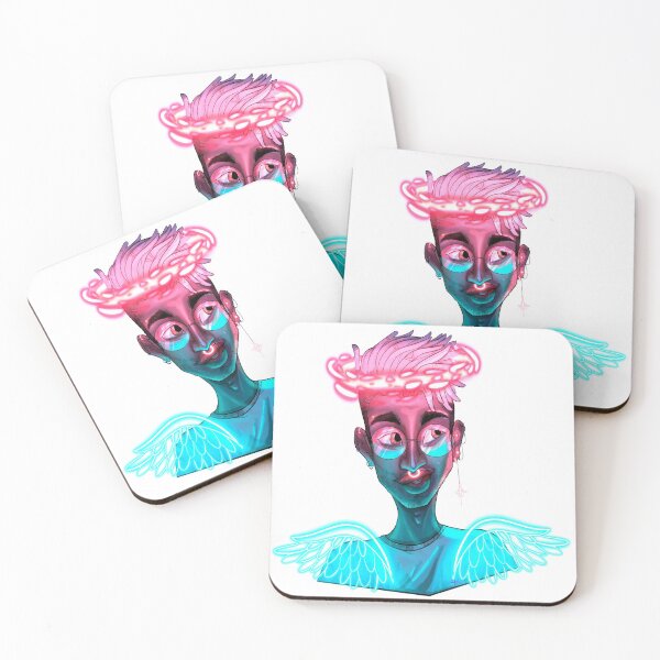 Neon angel Coasters (Set of 4)
