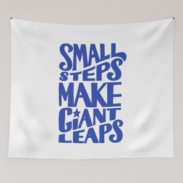 Item preview, Small Steps Make Giant Leaps - Cobalt Blue designed and sold by TheCurioTable.